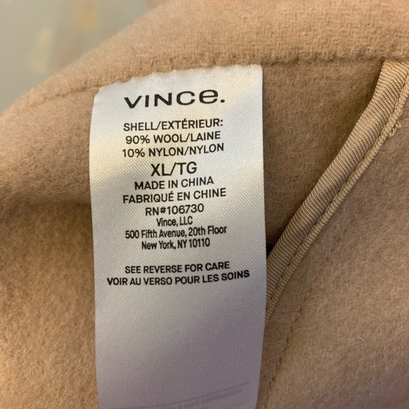 Vince Wool blend tie front hooded coat NWOT - Picture 8 of 8